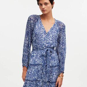 Madewell Tie-Waist Tiered Mini Dress in Floral 2